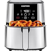 Chefman TurboFry® Touch Air Fryer, XL 8-Qt Family Size, One-Touch Digital Control Presets, French Fries, Chicken, Meat, Fish,