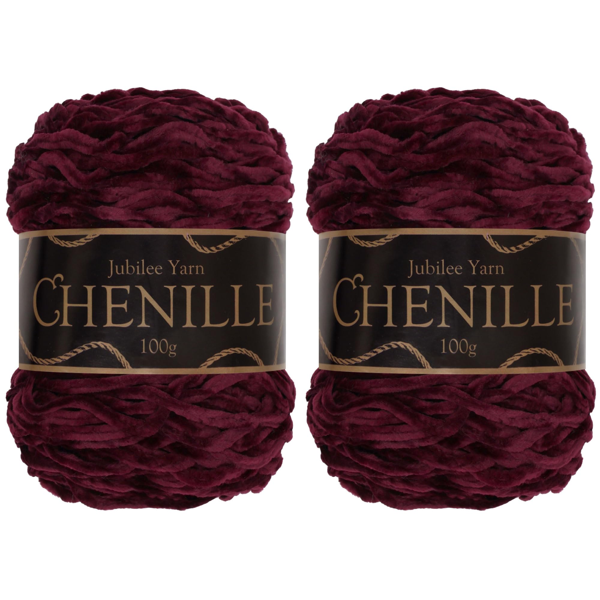 JubileeYarn Chenille Yarn - Worsted Weight - 100g/cake - Boysenberry - 2 Cakes