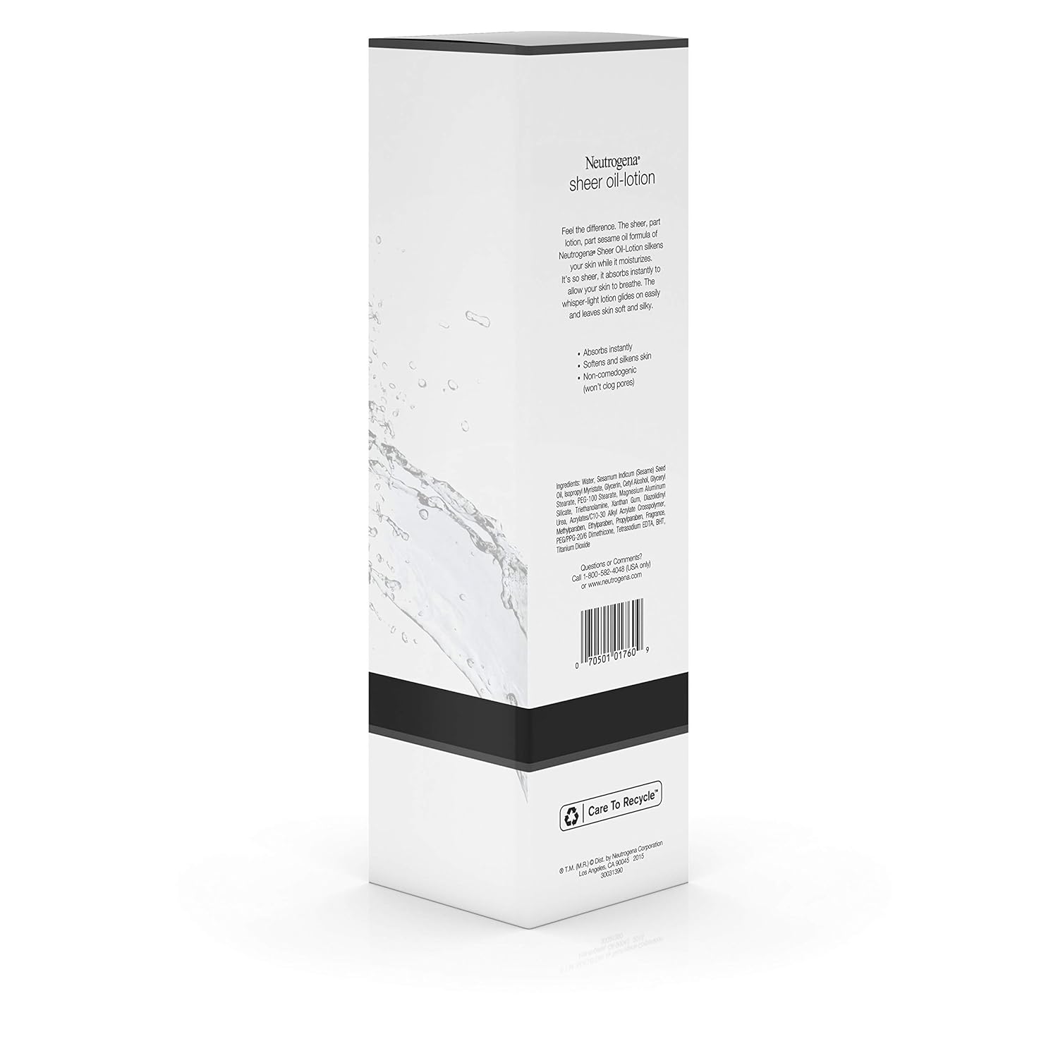 Neutrogena Moisturizing Sheer Body Oil-Lotion, Lightweight & Fast-Absorbing Sesame Oil Formula, 32 fl. oz : Beauty