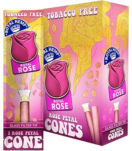 Amazon.com: Rose Petal Pre Rolled Cones with Glass Filter Tip - Bussin  Berry Flavor