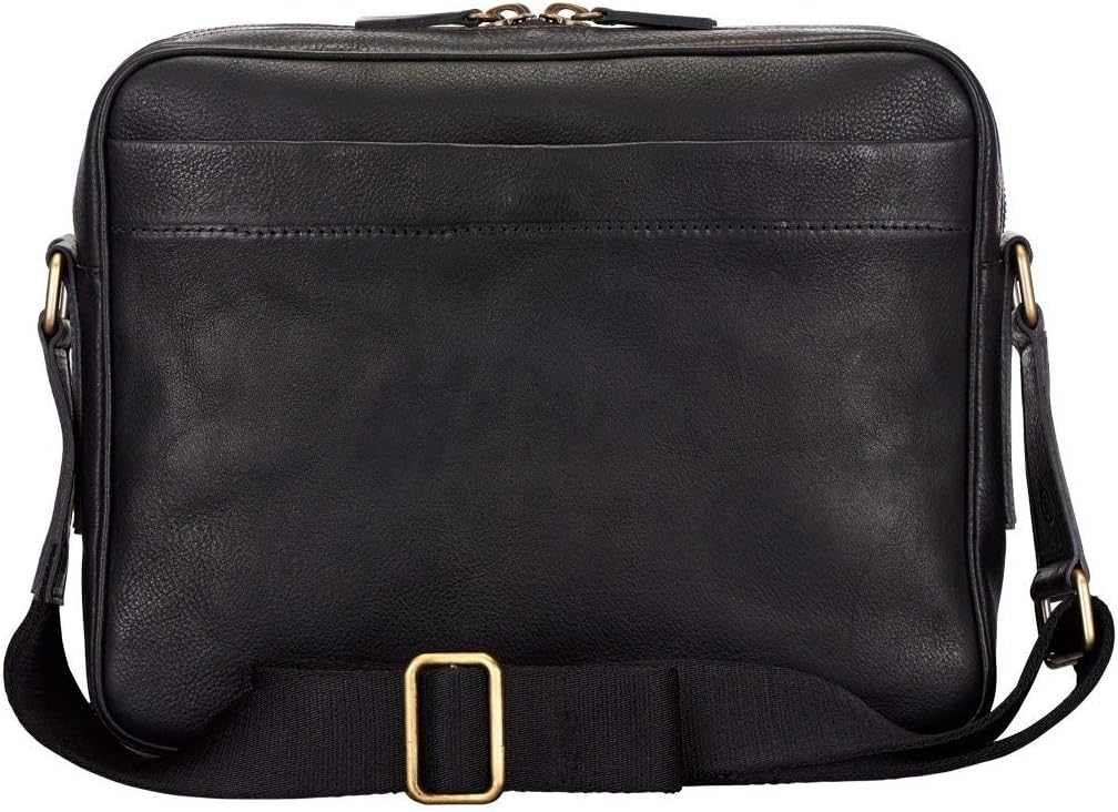 personalised leather messenger bag