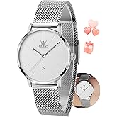 OLEVS Watch Women Mesh Watches for Women with Date Analog Quartz Ladies Watches Classic Dress Womens Wristwatch Waterproof （Blue/Black/White Face）