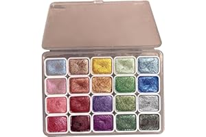 Glitter Watercolor Paint|Metallic Watercolor Paint Set 20 Colors 1ml Glitter Box Pearlescent Palette Art Supplies for Profess