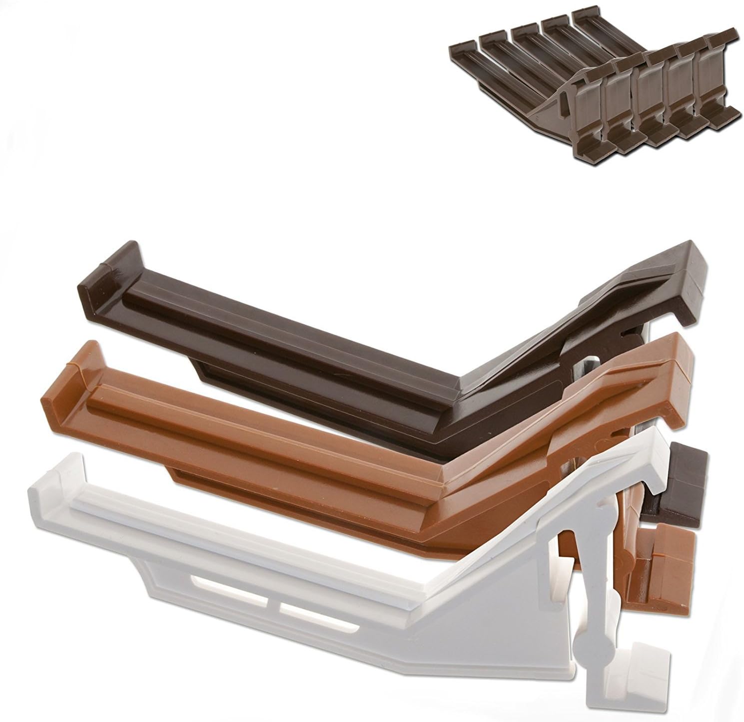 5 x Caramel K2 C8043 Conservatory Gutter Brackets Ogee Clip UPVC Choice of Colour Available