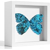 Picrit 5x5 Shadow Box Frame, Display Case Box with High Definition Real Glass and Black Back for Memorabilia, Baby Items, Wed