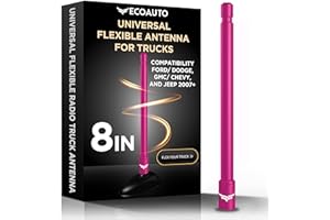 EcoAuto Universal Radio Antenna Topper for Trucks (8") - Compatible with Ford F-Series, Dodge Ram, Chevy Silverado, Jeep Wranglers & More - Ford F150 Accessories & Jeep Wrangler Accessories