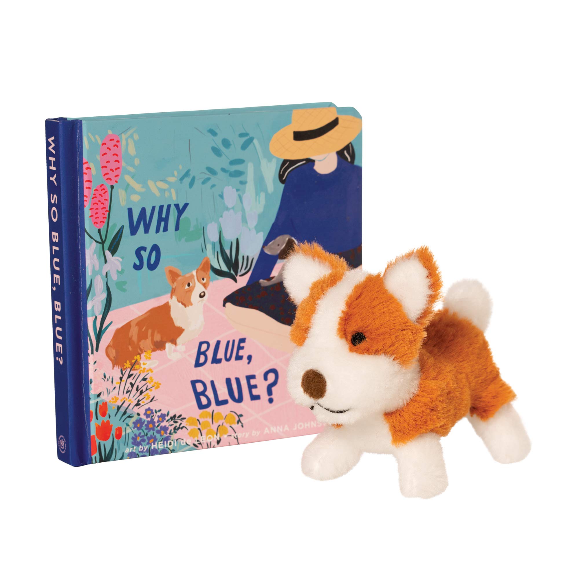 Manhattan Toy Why So Blue, Blue? Baby and Toddler Board Book + Corgi Stuffed Animal Dog Gift Set, Multicolor — image 1