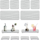 Kit 6 Bandeja de Pedra Absorvente de Água, SecagemBandeja de Pia de Pedra Diatomita Limpa,Porta-copos de Pia de Secagem Insta