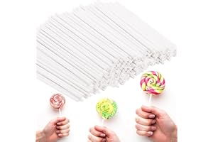 100 Pack 6 Inch Plastic Lollipop Sticks for Cake Pops, Candy & Chocolate, Large Sucker Sticks for Baking, Party Decorations