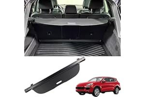 Marretoo for Porsche Cayenne Cargo Cover 2011-2018 for Porsche Cayenne Accessories Black Retractable Factory Style SUV Trunk 