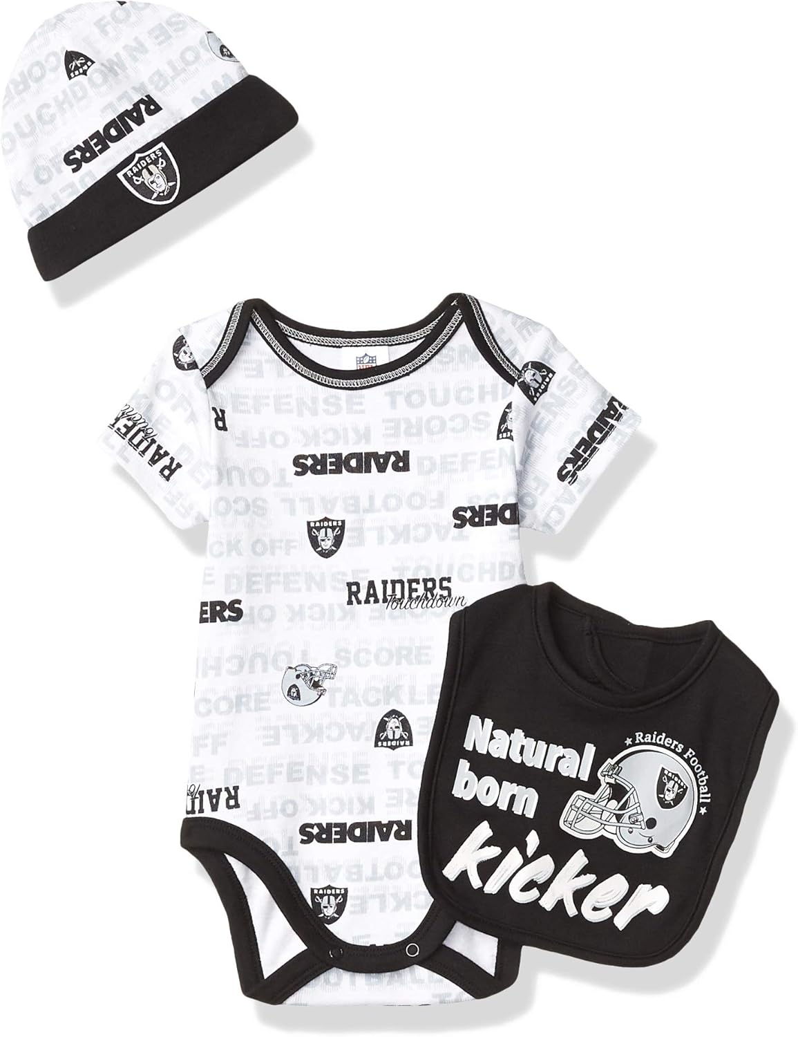 NFL Boys 3 Pack Bodysuit Cap and Bib Set