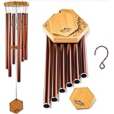 Red Deep Tone Wind Chime – Outdoor Sympathy & Memorial Gift for The Loss of a Loved One, Memorial Wind Chimes, Thoughtful Sympathy Gift for Bereavement and Remembrance. 29" Copper Red