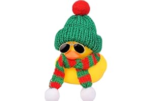 MuMyer Car Dashboard Ducks, Winter Duck Car Dashboard Ornaments Decoration with Beanie Hat Scarf and Sunglasses(3.5in)