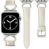 mxiixnai Leather Band Compatible with Apple Watch Bands for Women 41mm 40mm 38mm 42mm 44mm 45mm 46mm 49mm, Dressy Designer Strap with C-Shape Metal Buckle for iWatch Series 11/10/9/8/7/6/5/4/3/2/1/se/Ultra/Ultra 2