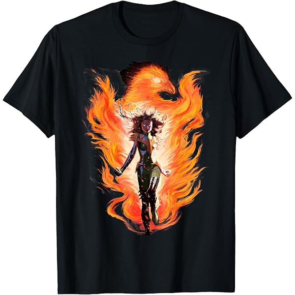 Marvel X-Men Phoenix Rising T-Shirt Donna Maniche Arrotolate - Cotone Biologico - 5