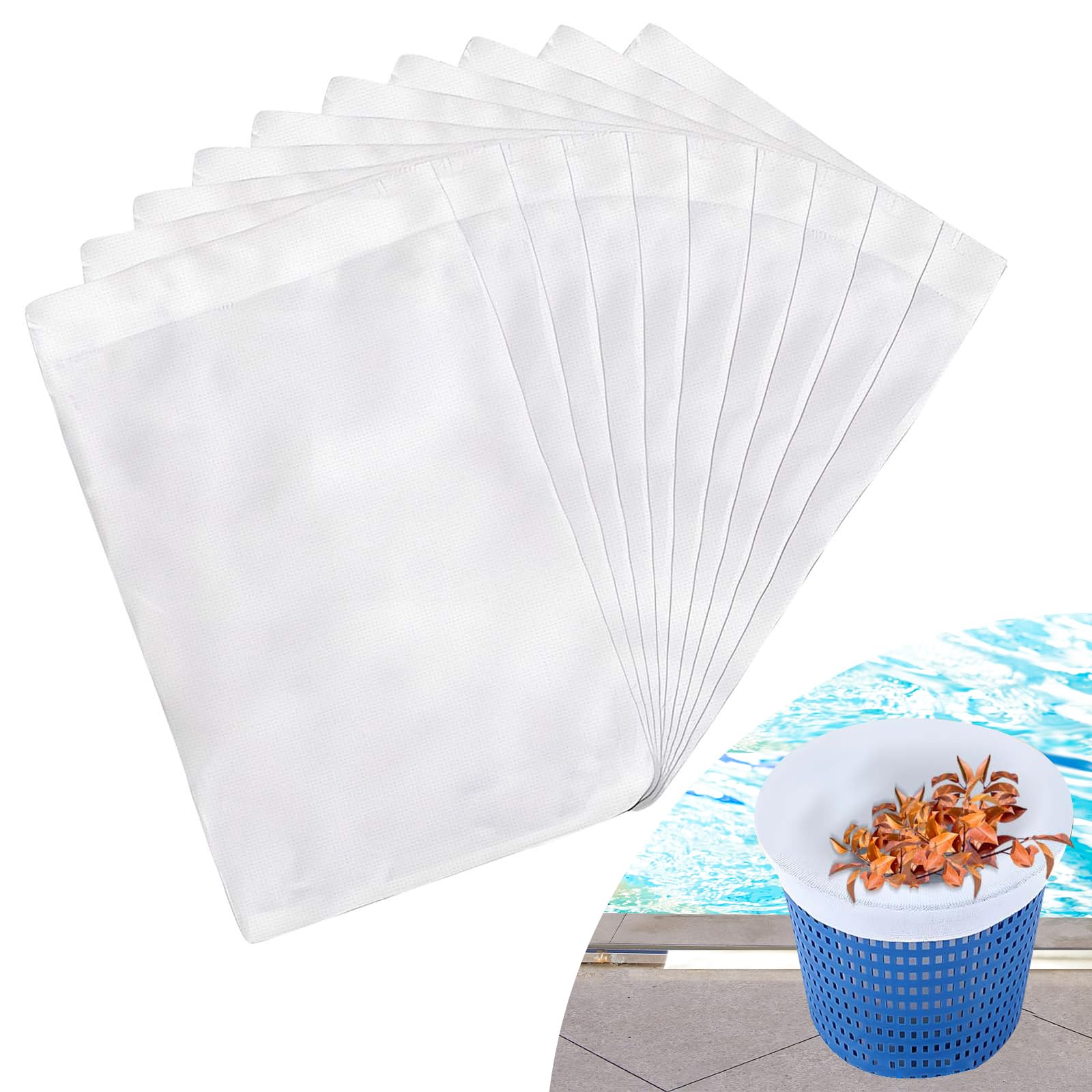 SilverChry Swimming Pool Skimmer Socks*20 Pieces, Reusable Nylon Skimmer Socks, Pool Filter Socks for Swimming Pool, Pool for Traping Leaves, Grass, Hair, Insects