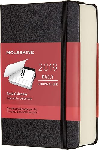 Download Moleskine 2019 Calendrier De Bureau Journalier, 12 Mois, Format De Poche, Couverture Rigide, Noir PDF