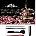 Scratch Art for Adults & Teens, Paint by Scratch 16 X 11.2 Inches, Scratch Off Paper Painting, Scratchart Kit Ornaments, Colorful Sketches Rainbow Scratch Art (Mount Fuji)