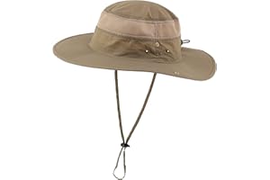 Connectyle Wide Brim Sun Hat for Men Breathable Cowboy Boonie Hat UPF 50+ Sun Protection Bucket Hat for Fishing Hiking