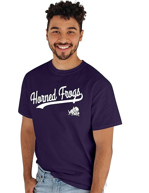 Blue 84 Men's TCU Horned Frogs T-Shirt Cursive Team Color, Team Color, XX-Large