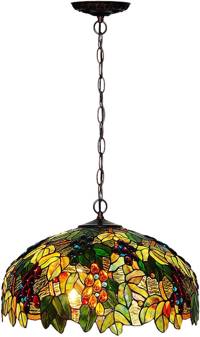 Retro Tiffany Chandelier,Creative Living Room Restaurant Pendant,Glass