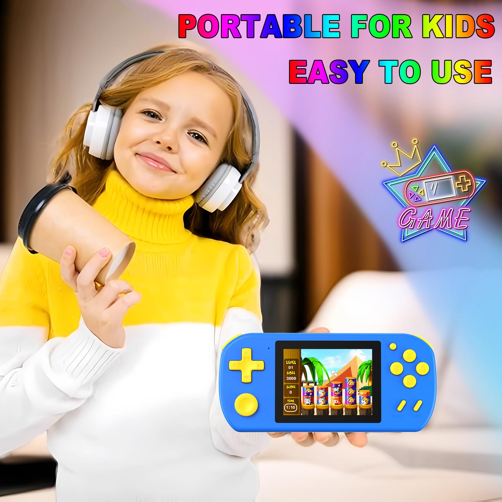 Handheld Games for Kids Preloaded 218 Retro Video Games, Portable Gaming System with 3.0