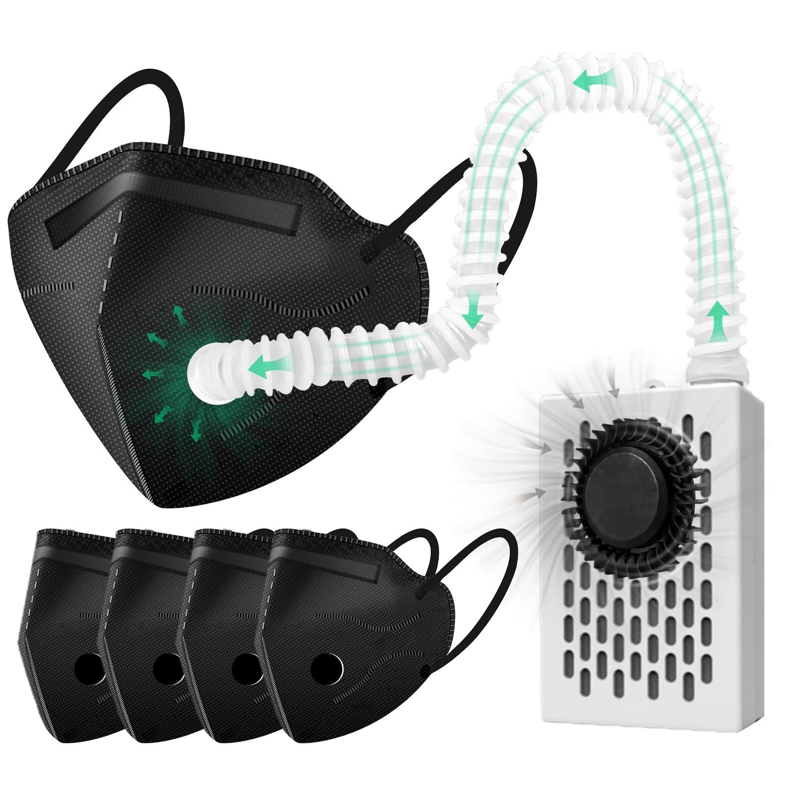 Rsenr Electric Wearable Air Purifier Maskes With HEPA Filter,Air Supply,Breathe Easier,for Running,Dust Work,Painting, Machine Polishing, Welding and Other Work Protection