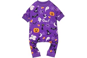 Blaoicni Dog Halloween Pajamas Dog Costumes Dog Pjs Stretchy Funny Dog Costumes Dog Clothes Dog Outfit Dog Pajamas for Large Dogs(L)