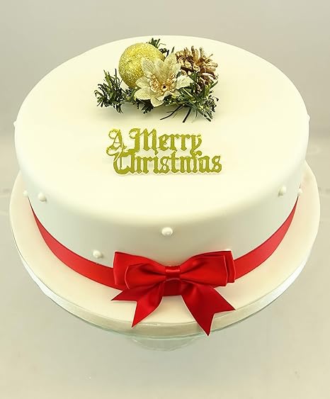 Décoration De Gâteau De Noël Boule De Noël Fleur Devise