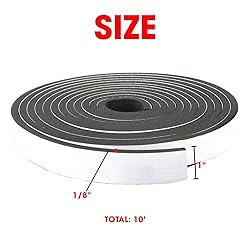 Neoprene Foam Strip Roll by Dualplex, 1" Wide x