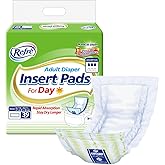 Refré Adult Diaper Insert Pads for Day - Unisex Booster Liners for Tabbed Briefs with Odor Control & Leak Protection - 450cc Absorbent Incontinence Pads, 8.3"x18.9" (39 Count)