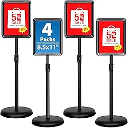 VAIIGO 4 Packs 8.5x11 Inch Sign Stand - Adjustable