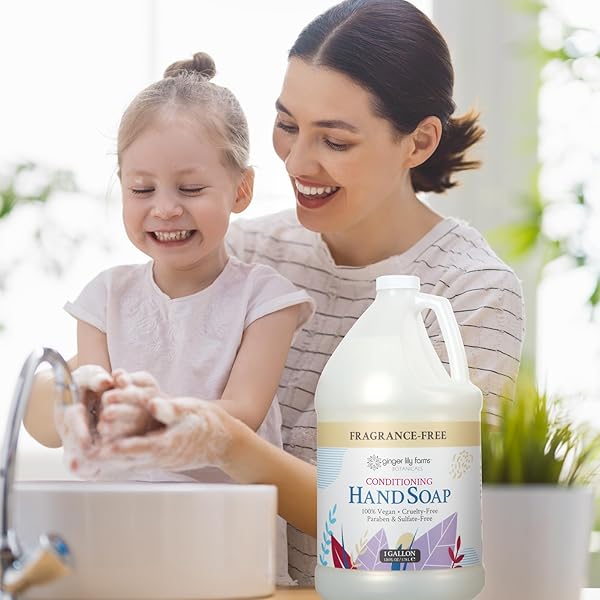 GINGER LILY FARMS BOTANICALS ALL-PURPOSE LIQUID HAND SOAP REFILL, FRAGRANCE FREE, 100% VEGAN & CRUELTY-FREE, 1 GALLON