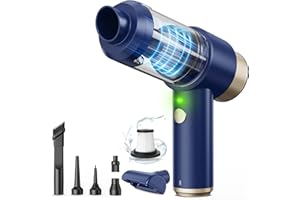 Mecanto Car Vacuum Handheld Vacuum Cleaner, 15000PA Suction, Mini Vacuums with Air Duster and Blower, Portable Hand Held Vacuum for Car, House, Crumbs, Hair (Blue)