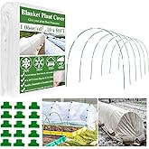 WYRJXYB 10X50FT Plant Covers Frost Protection Kit, Garden Hoops Kit for Winter Oudoot Plants, Floating Row Cover Frost Cloth Plant Blankets for Freeze Snow Protection, Greenhouse Hoop for Raised Beds
