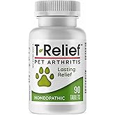 MediNatura T-Relief Pet Arthritis Relief Arnica +12 Powerful Natural Homeopathic Medicines Help Ease Hip & Joint Pain Soreness & Stiffness for Dog & Cat - 90 Tablets