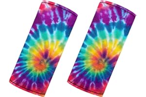 BIGCARJOB Personalized Luggage Handle Wrap Set with Hippie Tie Dye Print Handle Wraps Grip Cover Identifiers for Travel Bag Luggage Suitcase Women Girls Cute Door Handle Protection Sleeve Cover,2 Pcs