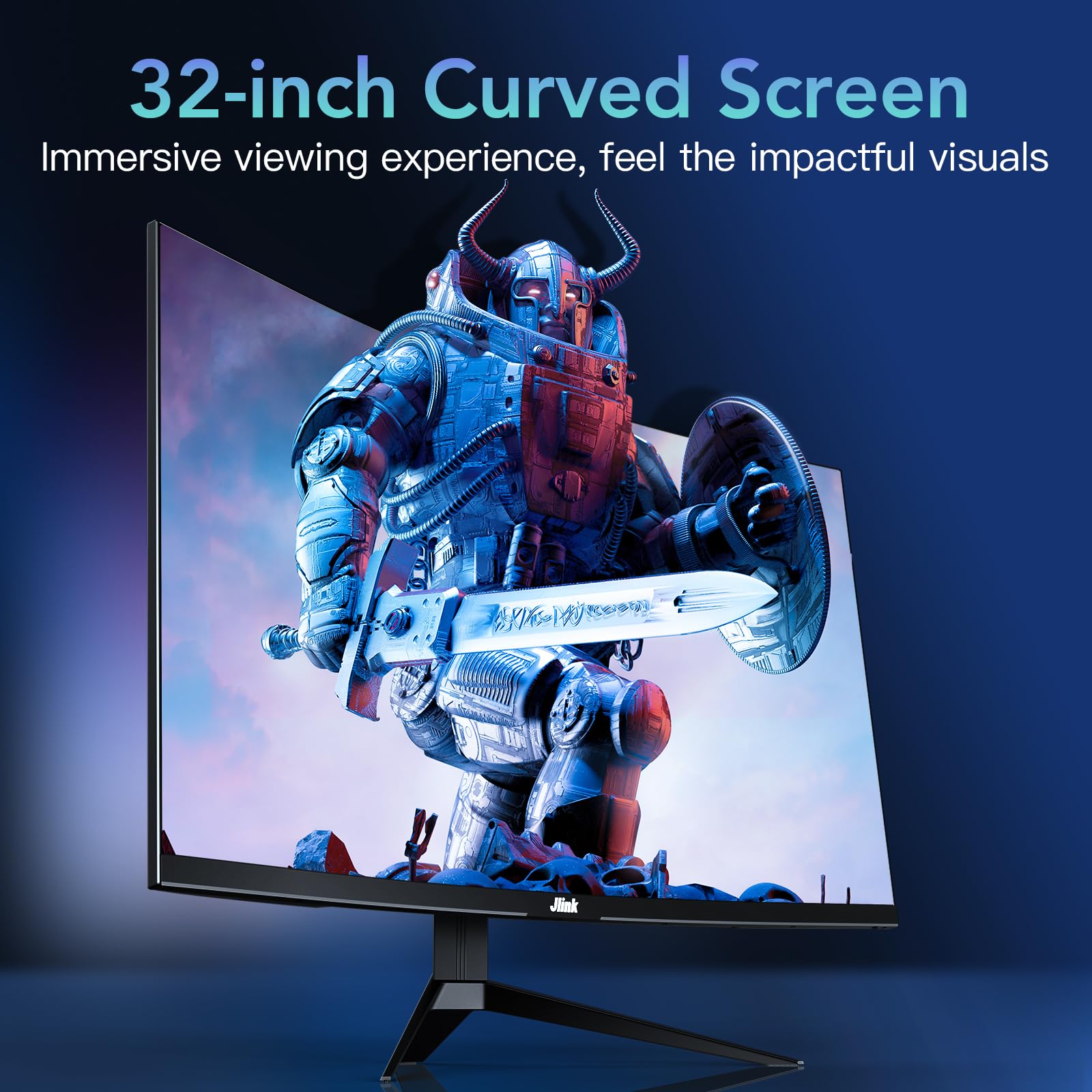 Jlink 32-Inch Curved Gaming Monitor up to 240Hz,1080P Computer Monitor 1500R/1ms(MPRT)/Low Blue Light,Frameless PC Monitor with HDMI DisplayPort, Freesync & G-sync Compatible, Tiltable/VESA Mountable