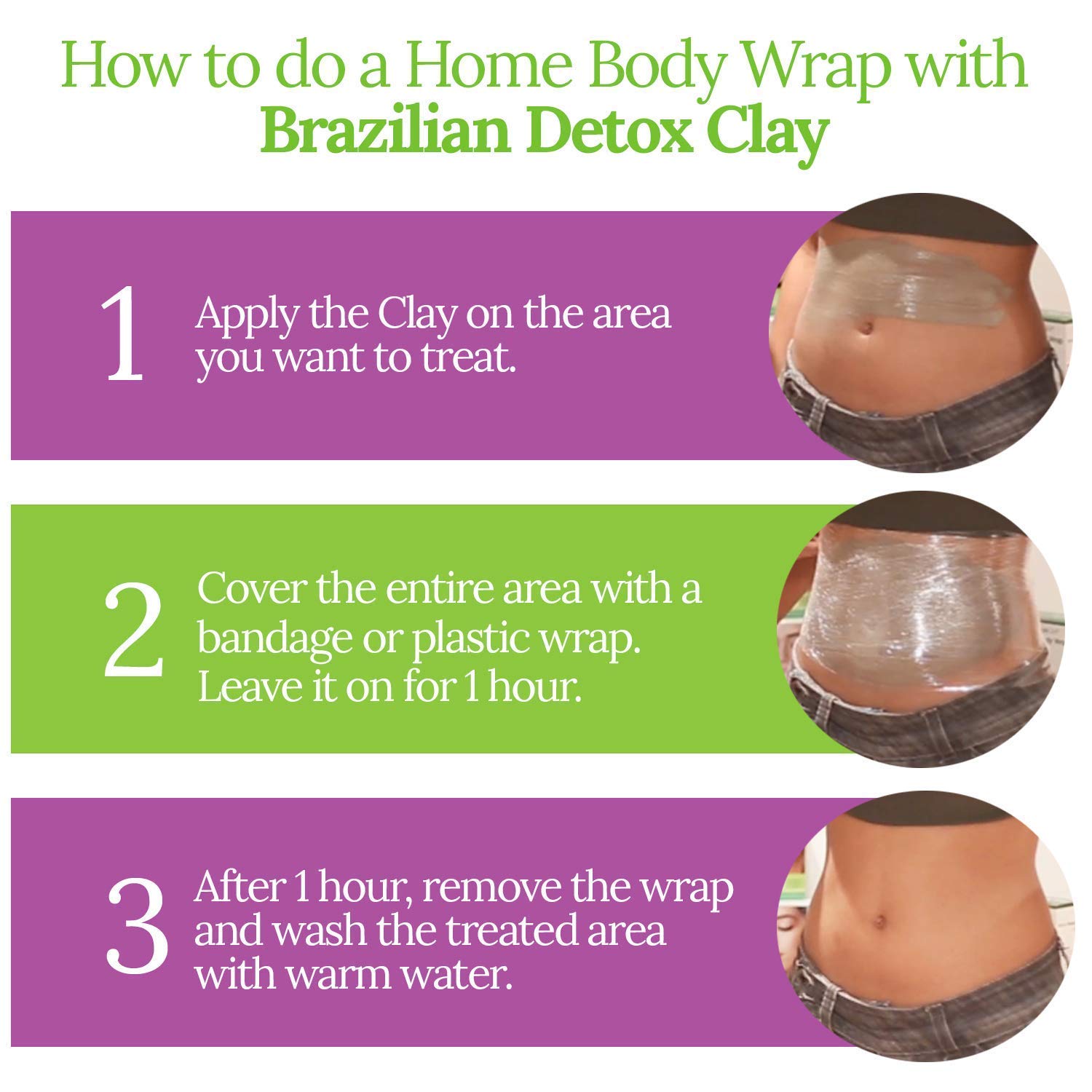 Brazilian Spa Detox Body Clay for Inch Loss Body Wraps, Detox and Cleanse -Rejuvenate and Improves Skin Texture- All Natural Ingredients - 6 oz : Beauty