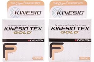 Kinesio Taping - Elastic Therapeutic Athletic Tape Tex Gold FP - Beige– 2 in. x 16.4 ft - 2 Pack