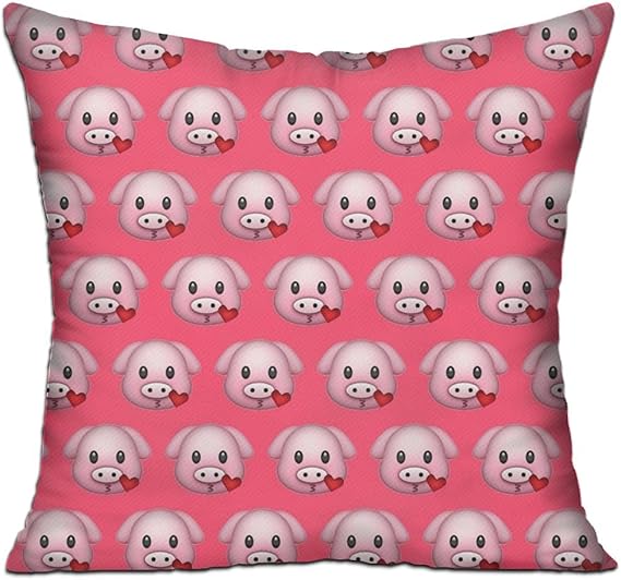 Amazon Co Jp かわいい豚 絵文字 低反発 座布団 クッション 椅子用 かわいい オシャレ 寝具 中袋 中身 綿 45 X 45 服 ファッション小物