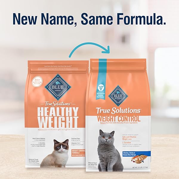 BLUE BUFFALO TRUE SOLUTIONS WEIGHT CONTROL NATURAL DRY CAT FOOD FOR ADULT CATS, CHICKEN, 11-LB. BAG