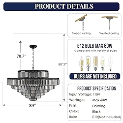 GMlixin Crystal Chandelier 7-Tier Luxury Pendant