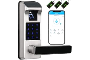 Harfo Smart Door Lock, Heavy Duty Keyless Entry Door Lock, Fingerprint Door Lock, Door Locks with Keypads, Full App Control Digital Door Lock, Keypad Lock Electronic Door Lock(Satin Nickel)