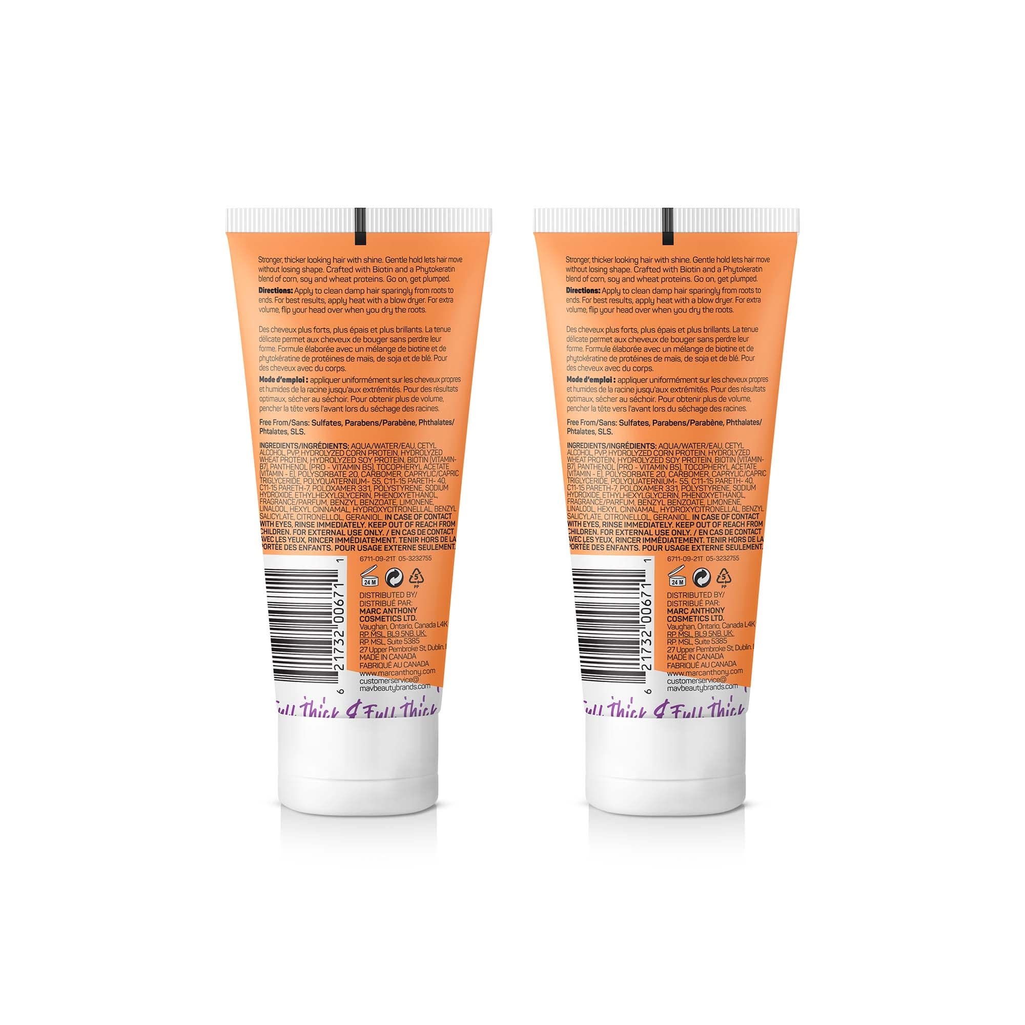 Marc Anthony Instantly Thick Styling Hair Cream (2-Pack) - Vitamin E & Biotin for Thicker, Fuller Hair with Lightweight Hold - Volumizing Product for Thin, Flat Hair