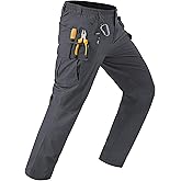 LGNTBE Men's Cargo Work Pants Lightweight Ripstop Water, Resistant for Hiking, Tactical Missions with 7-Pocket