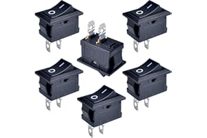 YOUFEN 6 Pcs Boat Rocker Switch Snap in Toggle Switch SPST On Off 2 Pin 2 Position AC 250V 6A 125V 10A, Switch for Car Auto Boat Household Appliances