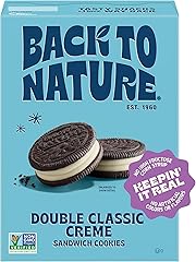 Back to Nature Double Creme Sandwich Cookies, Plant-Based, Non-GMO, Plant-Based, Made with Wheat Flour, Snack Happy, 8.25 oz 