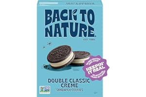 Back to Nature Double Creme Sandwich Cookies, Plant-Based, Non-GMO, Plant-Based, Made with Wheat Flour, Snack Happy, 8.25 oz Box