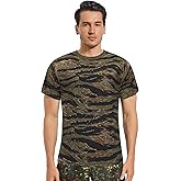 TWCHAS Men’s Military Camo T-Shirt, Camouflage Top Vintage Camo T-Shirts for Everyday Look, Gym Training and Outdoor Activity
